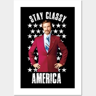 Anchorman Stay Classy Ron with Stars Posters and Art